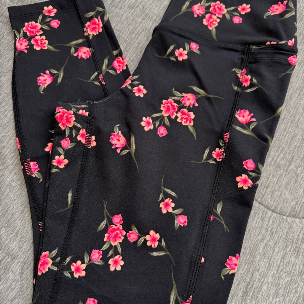 Pink brand Floral Black Leggings